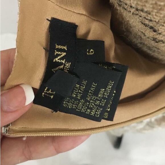 Terani Couture Sunburst Rhinestone & Lace Gold Cream Tan Cocktail Pageant Dress - Picture 15 of 16